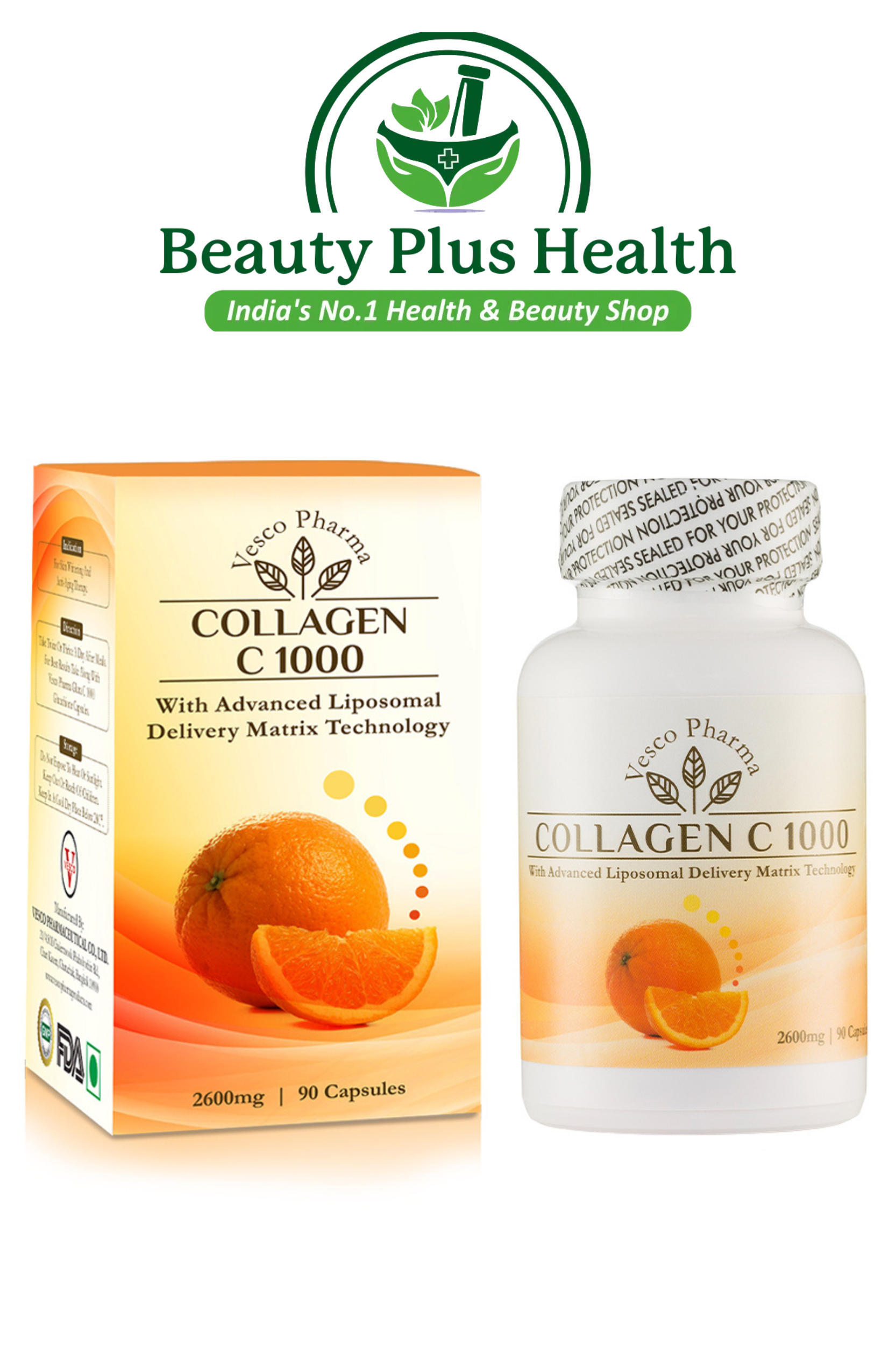 Vesco Pharma Collagen C 1000 Collagen & Vitamin C Capsules