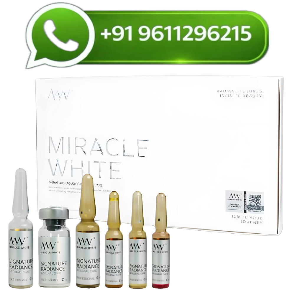 Miracle White 80,000mg Glutathione Injection with SLC24A5 Melanin Inhibtors White Box