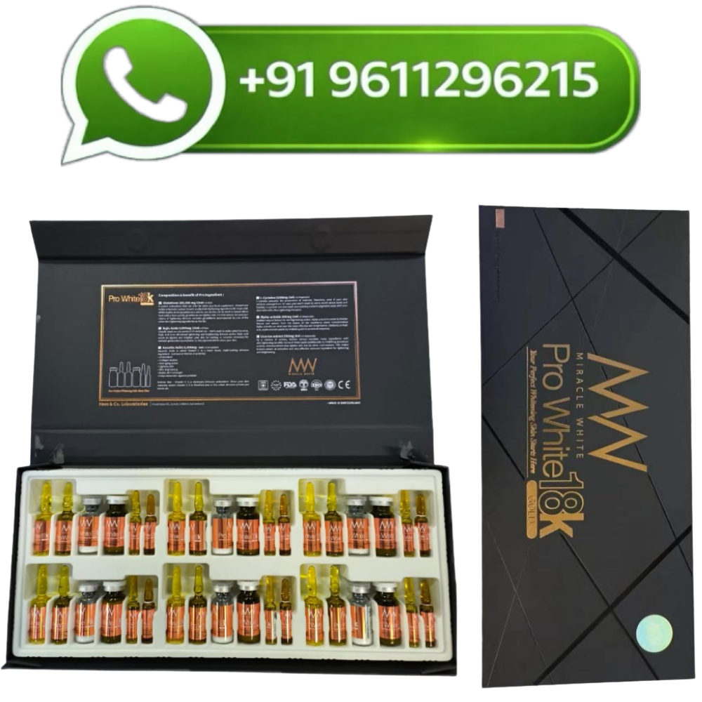 Miracle White Pro White 18K 180000mg Glutathione Injection