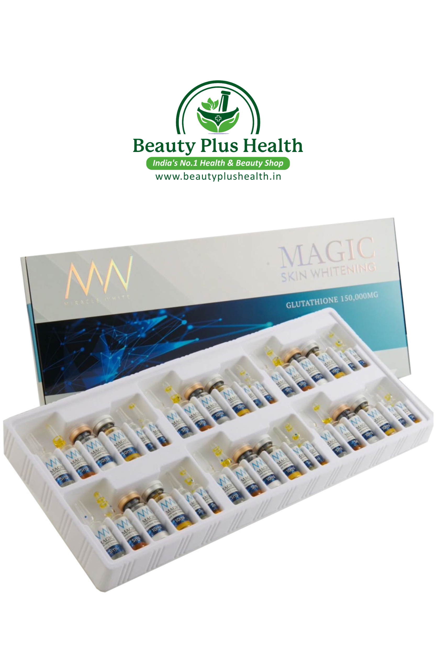 Miracle White Magic Skin Whitening 150,000mg Glutathione Injection