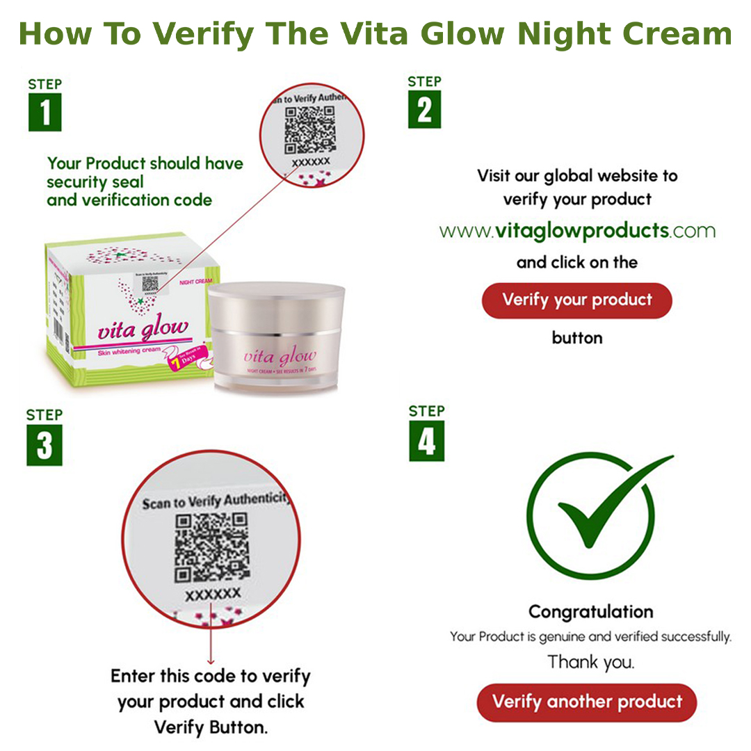 Vita Glow Night Cream for skin Whitening Authentic 30g