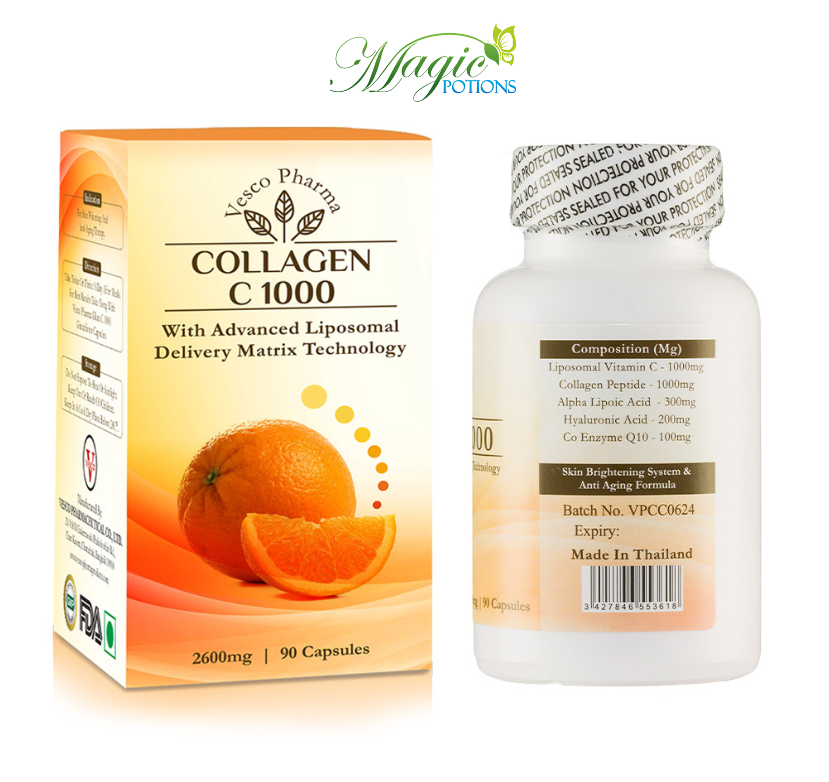 Vesco Pharma Collagen C 1000 Collagen & Vitamin C Capsules