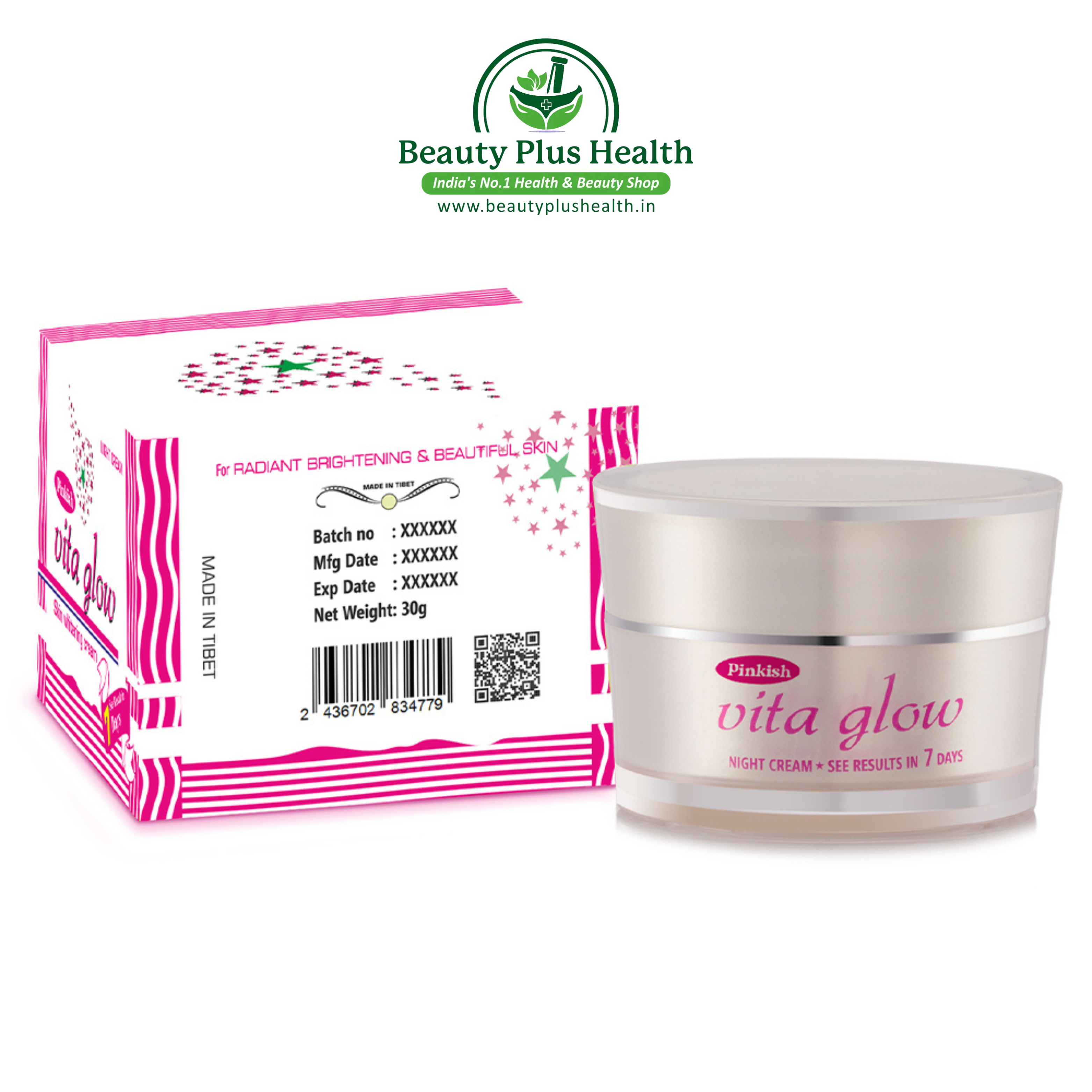 Pinkish Vita Glow Skin Whitening Night Cream