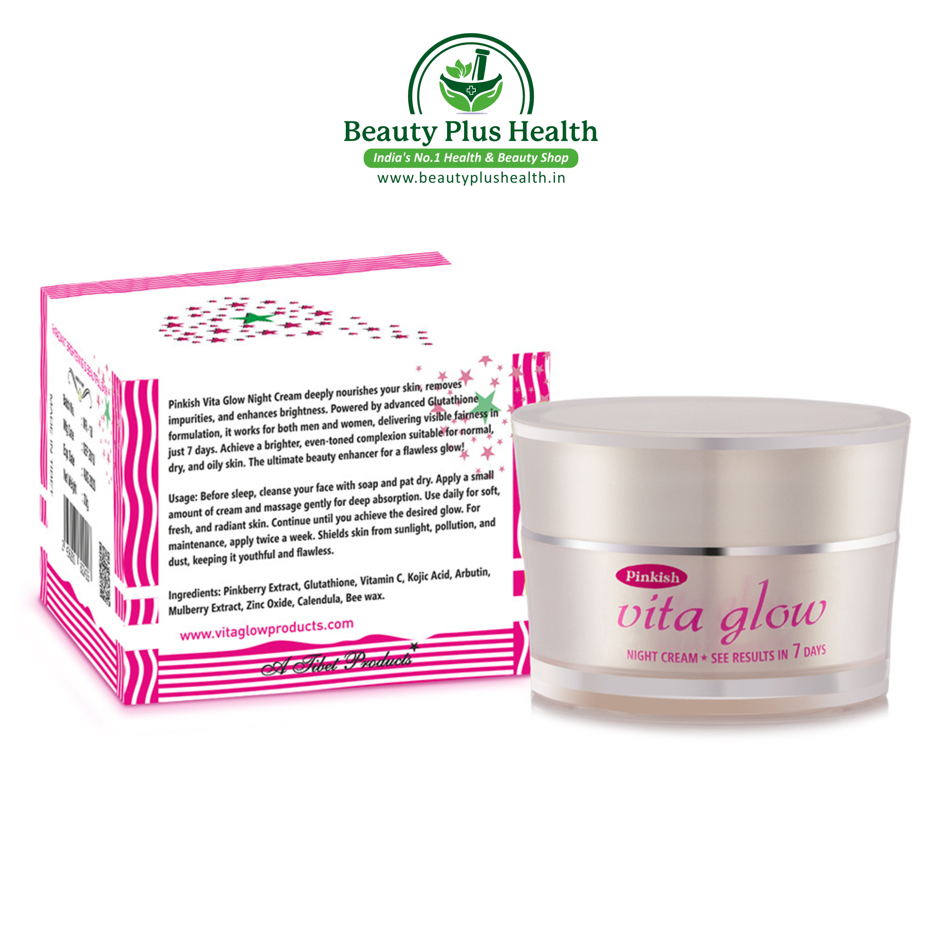 Pinkish Vita Glow Skin Whitening Night Cream