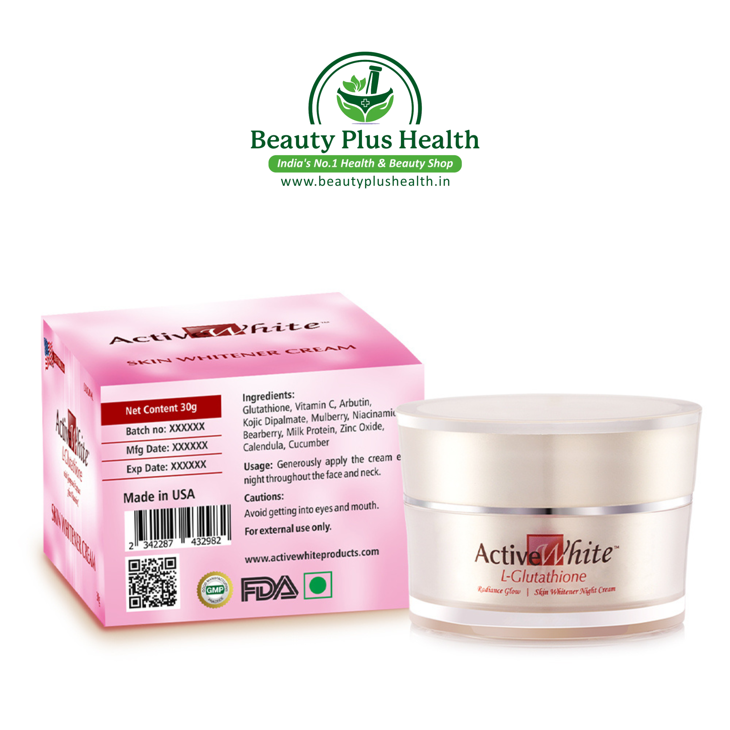 Active White L Glutathione Skin Whitening Cream